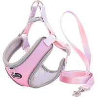 Jojomino Harnais et laisse anti-fuite pour chat, gilet en maille réglable, laisse pour chiot, laisse pour la promenade (B), S