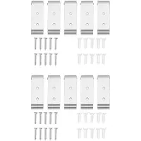 Spactz Lot de 10 crochets muraux pliables en aluminium pour casque, manteau, vêtements (argent)