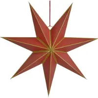 Edelman Étoile de Noël en papier 45 cm, rouge à 7 branches – Décoration à suspendre, pliable et réutilisable – Mica Decorations