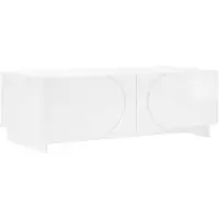 vidaXL Table basse, blanc brillant, 102 x 50,5 x 35 cm, matériau composite en bois