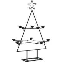 Syfax Arbre de Noël en métal pour décoration noir 75 cm