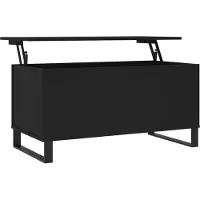 Syfax Table basse noire 90x44,5x45 cm bois composite