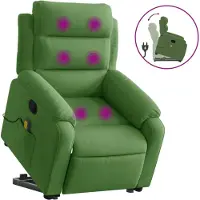 Syfax Fauteuil de massage avec releveur Vert clair velours