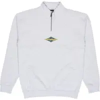 Billabong - Sweat demi-zippé - Burleigh Mock Neck Sweatshirt Light Grey Heather en Coton - Taille L - Gris
