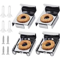 OEM 4 supports de miroir en aluminium avec clip, fixation murale, sans cadre.