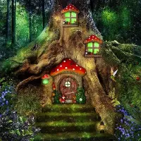 Famanu Fenêtre et porte miniatures avec lampe intégrée en forme de nid - Décoration de jardin - Style champignon