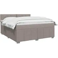 vidaXL Lit Boxspring avec matelas Taupe 160 x 200 cm Tissu