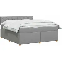 vidaXL Lit boxspring avec matelas gris clair 160 x 200 cm Tissu