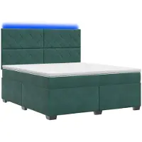 vidaXL Lit boxspring avec matelas vert foncé 140 x 190 cm velours