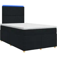 vidaXL Lit boxspring avec matelas noir 120 x 200 cm Tissu