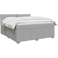 vidaXL Lit boxspring avec matelas gris clair 160 x 200 cm Tissu