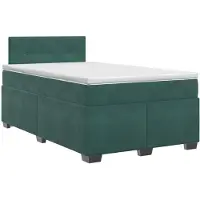 Syfax Lit Boxspring avec matelas Vert foncé 120 x 190 cm Velours