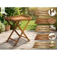 Prestige Home Living Outdoor Table de jardin pliante en bois d'acacia, env. 68 x 44 x 74 cm