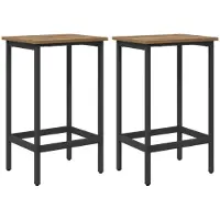 Syfax Deux tabourets de bar. Bois massif, style artisanal, chêne. Dimensions : 40 x 32 x 64 cm