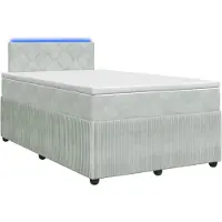 Syfax Lit Boxspring avec matelas gris clair 120 x 200 cm velours