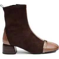 Hispanitas pour femme. BHI265016 Bottines en cuir Varsovie marron (37), Beige, 1 à 3 cm, Fermeture éclair, Casuel
