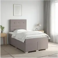 vidaXL Lit Boxspring avec matelas Taupe 120 x 190 cm Tissu
