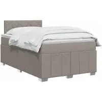 vidaXL Lit Boxspring avec matelas Taupe 120 x 190 cm Tissu