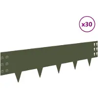 vidaXL Bordure de jardin, 30 pièces, 100 x 25 cm, acier, vert olive