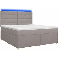 Syfax Lit Boxspring avec matelas Taupe 140 x 200 cm Tissu