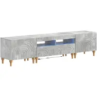 vidaXL Étagère LED pour télévision, 3 pièces, gris béton, matériau de bois