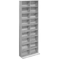 vidaXL Étagère CD Sonoma-Grise, 65 x 23,5 x 175 cm, en panneaux de particules