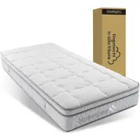 Ulife Matelas hybride à ressorts ensachés, confortable, avec mousse à mémoire de forme, soulageant la pression, respirant, avec 7 zones de confort, hauteur 25 cm, dimensions 90x200 cm
