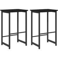 Syfax Tabourets de bar, 2 pièces, couleur noire, aspect chêne, dimensions : 40 x 32 x 64 cm