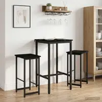Prolenta Maison Exclusive - Ensemble de 2 tabourets de bar, imitation bois chêne noir, dimensions : 40 x 32 x 74 cm