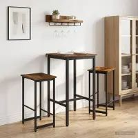 Prolenta Maison Exclusive - 2 tabourets de bar. Bois fumé. Dimensions : 40 x 32 x 74 cm. Matériau : bois composite