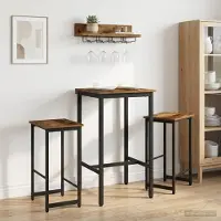 Prolenta Maison Exclusive - 2 tabourets de bar. Bois vieilli. Dimensions : 40 x 32 x 64 cm. Matériau : bois composite