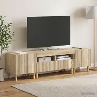 Prolenta Meuble TV LED exclusif, ensemble de 3 pièces, modèle ARNHEM, en chêne Sonoma