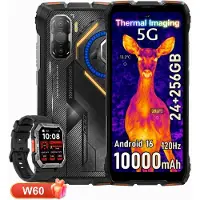 Blackview Smartphone ROCK 3 Outdoor, sans abonnement, 32+256 Go, Android 16, 108 MP, écran 6,78 pouces, 120 Hz, batterie 10000 mAh, charge sans fil, imagerie thermique, IP68/IP69K