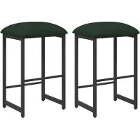 vidaXL Tabourets de bar, lot de 2, vert foncé, 40 x 32 x 74 cm, matériau composite en bois