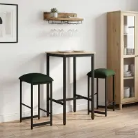 Prolenta Maison Exclusive - 2 tabourets de bar, vert foncé, 40 x 32 x 64 cm, en matériau composite bois