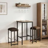 Prolenta Maison Exclusive - 2 tabourets de bar. Couleur : taupe. Dimensions : 40 x 32 x 74 cm. Matériau : bois composite