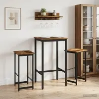 Prolenta Maison Exclusive - 2 tabourets de bar. Bois vieilli. Dimensions : 40 x 32 x 74 cm. Matériau : bois composite