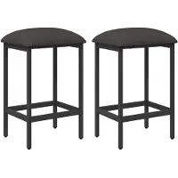 Syfax Deux tabourets de bar, couleur gris foncé, dimensions 40 x 32 x 64 cm