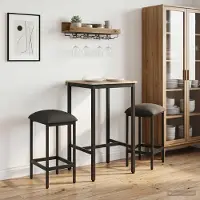 Prolenta Maison Exclusive - 2 tabourets de bar, gris foncé, 40 x 32 x 74 cm, en bois composite
