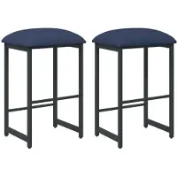 vidaXL Tabourets de bar, lot de 2, bleu, 40 x 32 x 64 cm, matériau composite en bois