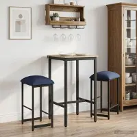 Prolenta Maison Exclusive - Ensemble de 2 tabourets de bar, couleur bleue, dimensions 40 x 32 x 64 cm, en bois composite