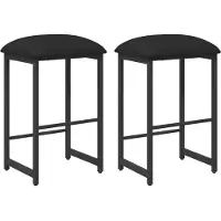 Syfax Deux tabourets de bar, couleur noire, dimensions 40 x 32 x 74 cm, en bois d'ingénierie