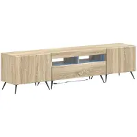 Syfax Meuble TV LED en bois imitation chêne Sonoma, composé de 5 éléments