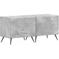 Syfax Meuble TV, couleur gris béton, matériau composite en bois