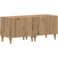 vidaXL Étagère LED pour téléviseur, 3 pièces, bois imitation chêne artisanal