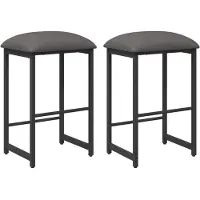 Syfax Deux tabourets de bar, gris clair, dimensions : 40 x 32 x 74 cm