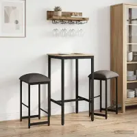 Prolenta Maison Exclusive - Ensemble de 2 tabourets de bar, gris clair, 40 x 32 x 74 cm, en bois composite
