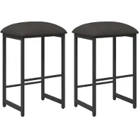vidaXL Tabourets de bar, lot de 2, gris foncé, 40 x 32 x 74 cm, matériau composite en bois