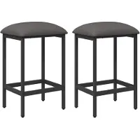 Syfax Deux tabourets de bar, gris clair, dimensions : 40 x 32 x 64 cm