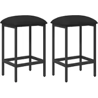 Syfax Deux tabourets de bar, couleur noire, dimensions 40 x 32 x 74 cm, en bois d'ingénierie